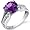 Solitaire Style 1.75 carats Amethyst Ring in Sterling Silver Rhodium Finish Size 8, Available in Sizes 5 thru 9
