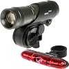 MacTronic LED Fahrradbeleuchtung - BPM Bike Scream Pro [ bis zu 245 LUMEN ] Hochleistungs Frontscheinwerfer Lampe + LED Fahrrad R�cklicht inkl. Halterungen & Zubeh�r + 4x zus�tzliche AAA Ersatzbatterien in der Akku-Onlinehandel Akku-Box