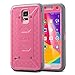 S5 Case, Galaxy S5 Case, ULAK Hybrid KNOX ARMOR Heavy Duty Shockproof Dual Layer Protective Case for Samsung Galaxy S5 Device (Rose Red)