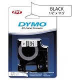 DYMO Products - DYMO - D1 Flexible Nylon Label Maker Tape, 1/2in x 12ft, Black on White - Sold As 1 Each - Superior design for demanding applications. - Wrap easily around curved surfaces and stay that way. - Adhesive backing even sticks in the dirty, oily spots others don't.