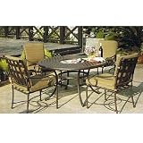 Darlee Malibu Aluminum Outdoor Patio Dining Table Set (antique Bronze Finish) - 52 Inch Round