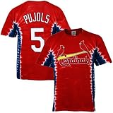 St Louis Cardinals #5 Albert Pujols Red Slide Tie Dye T-shirt