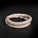 Fancydeli Women Fashion Jewelry Magnetic Stardust Wrap Double Bracelet Bangle Set (2 Sizes)with Austria White Crystals Gifts for Women Girls Her Kahki