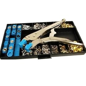 Snap, Grommet, and Rivet Tool Kit for Tarps Complete w  over 250 Pieces! by 
