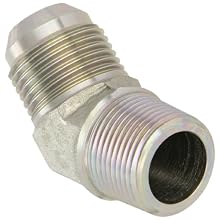 EATON Aeroquip 2023-12-12S 45 Degree Male Elbow, JIC 37° & NPT End Types, Carbon Steel, 3/4 JIC(m) x 3/4 NPT(m) End Size, 3/4" Tube OD, 3/4" Male Pipe Size