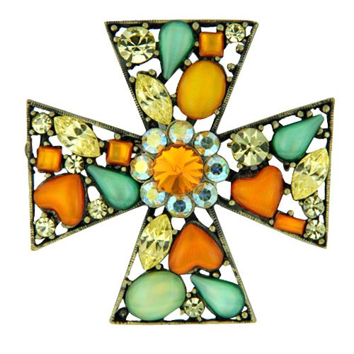 Childrens Toyshop  Jewelry : Multicolor Cross Pin Brooch