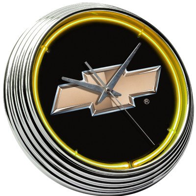 Chevrolet Bowtie Neon Clock On Sale