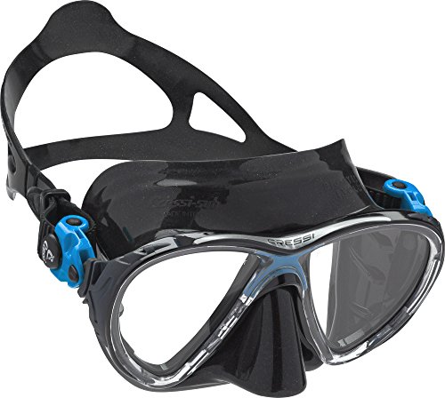 Cressi Big Eyes Evolution Black Silicone Scuba Diving Mask (Black Silicone/Blue)