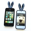 Bunny Crystal Skin Case for Apple iPhone 4 & 4S, Shiny Black