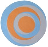 Surya Playground PLY6027 Blue 4'0 x 4'0 Round Rug Hand Hooked Synthetic