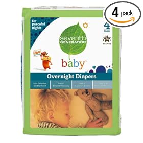 Seventh Generation Baby Overnight Diapers (Pack of 4)