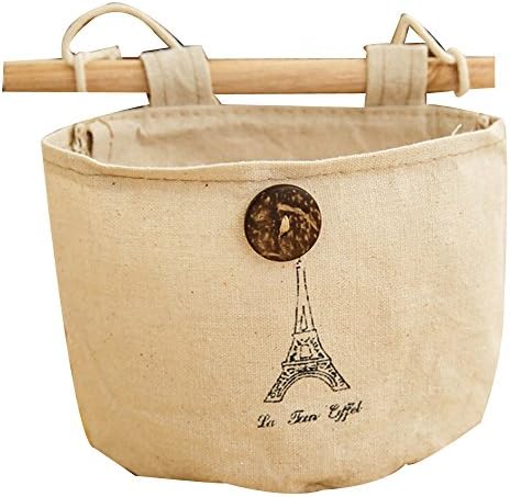Niubai 2Pcs Retro Cotton/Linen Fabric Wall Hanging Organizer 1-Pocket Door Hanging Storage Bag