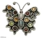 Pearl and citrine brooch, 'Butterfly Glory' 1.6" W 1.4" L