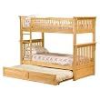 Colorado Twin/Twin Bunk Bed with Trundle Bed- Natural Maple