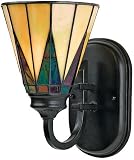 Gotham Wrought Iron Tiffany Sconce in Vintage Bronze