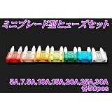 《買得》　新品 ミニブレード型ヒューズセット 5A 7.5A 10A 15A 20A 25A 30A（各50個セット）自動車バイクなど