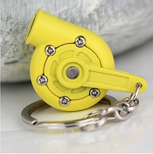 Fashionable elegant design Turbo Keychain Turbocharger Compressor Key Chain Yellow
