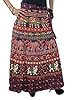 Holiday Glam Wrap Skirt- Dark Purple Printed Indian Wraparound Skirts Dress