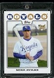 Mike Aviles RC - Rookie Card - Kansas City Royals - 2008 Topps Updates & Highlights Baseball Card in Protective Screw Down Display Case!