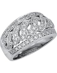 1/2 ct tw S-Design Diamond Band in 14k White Gold - Size 7