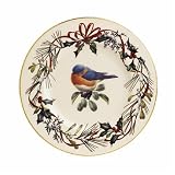 Lenox Winter Greetings Gold Banded Ivory China Eastern Bluebird 9 Accent Plate