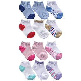 Luvable Friends 6 Pack No-Show Striped Socks