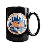 New York Mets 15oz Black Ceramic Mug