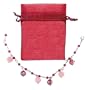 Bracelet - B277 - Lampwork, Fire Polished Glass and Swarovski (tm) Crystal Beads - Adjustable to Fit + Matching Organza Bag ~ Pink & Fuchsia