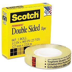 3M Scotch(R) 665 Double-Sided Permanent Tape, Refill Roll, 1 2in. x 900in. by 3M