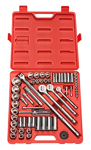 TEKTON 11811 1/4-Inch, 3/8-Inch, 1/2-Inch Drive Socket Set, Metric, 60-Piece