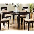 Coaster Contemporary Style Dining Table, Solid Wood, Cappuccino Finish