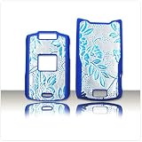 PCMICROSTORE Brand AT&T Cingular Motorola MOTORAZR Razr V3xx Snap-On Rubberize Blue Flower Pattern Crystal Case Cover