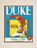 1931 Duke Blue Devils vs. North Carolina Tar Heels 10.5x14 Matted Historic Football Print