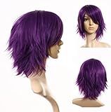 Cosplayland C197 - 40cm layered flip out heat-resist Theater Cosplay Wig - Purple