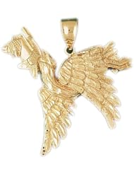 Dazzlers Solid 14k Gold Pelican Charm Pendant Available in three colors from jewelsberry (weights: 12.8 grams only)