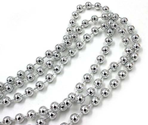 6mm 99ft Faux Pearl Plastic Beads on a String Craft Roll Silvery by Neverold