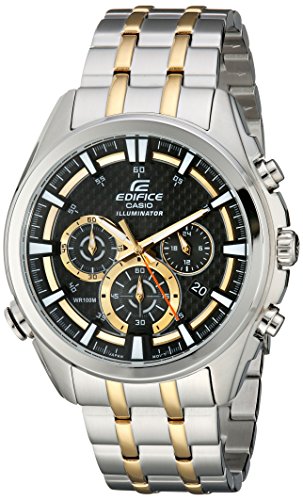 Casio Men's EFR-537SG-1AVCF Neon Illuminator Two-Tone Stainless Steel Watch