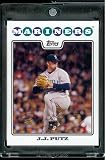2008 Topps # 485 J.J. Putz - Seattle Mariners - MLB Baseball Trading Card in a Protective Screw Down Display Case