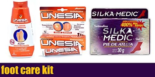 Footcare Kit Unesia Pomada,talco,silka Medic Fungus Treatment to Aid Fungus Toe Nails