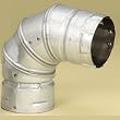 4" Diameter PelletVent Pro 90-Degree Black Pipe Elbow
