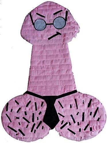 Bachelorette Party Pecker Pinata with Glasses and Tie 24" Tall