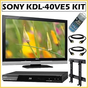Sony BRAVIA® KDL-40VE5 40-Inch 1080p 120Hz LCD HDTV + Sony BDPS360 Blu Ray + Sony SUWL500 Wall Mount + Accessory Kit