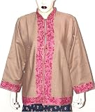 Womens Outerwear Wool Jacket Hand Embroidery Handmade in Kashmir Size XL (jkt337)