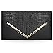 BMC Womens PU Leather Alligator Skin Pattern Glitter Metal Accent Flap Clutch