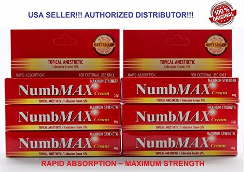 6-Pack NumbMAX Maximum Strength Topical Anesthetic Cream 6 x 10g