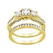 14K Yellow Gold Diamond Wedding Set - 1.40 Ct.