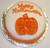 Carrot Decorated Cake Single Layer 8 Round Topped with Gummie Pumpkin Orange Trim