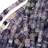 Purple & White Fluorite 4 x 4mm Cube Beads /15 Inch Strand