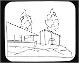 Decorated Mouse Pad with "black and white", Latvia, trees