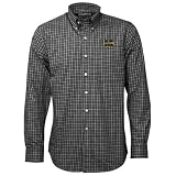 Cutter & Buck Michigan Wolverines Navy Blue Alumni Check Woven Long Sleeve Shirt